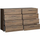 Commode  NASH 8 tiroirs - Décor Noir et Chene truffe - L 140 x P 40 x H 82 cm - TVILUM