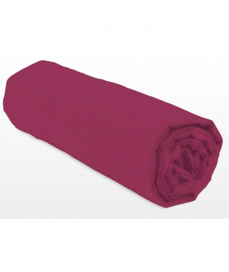 Drap-housse - LOVELY HOME - LH71609 - 140x190+35 cm - Fuchsia