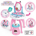Smoby - Gabby et la Maison Magique - Coiffeuse enfant 2 en 1 - Tabouret inclus - 12 accessoires - Miroir orientable