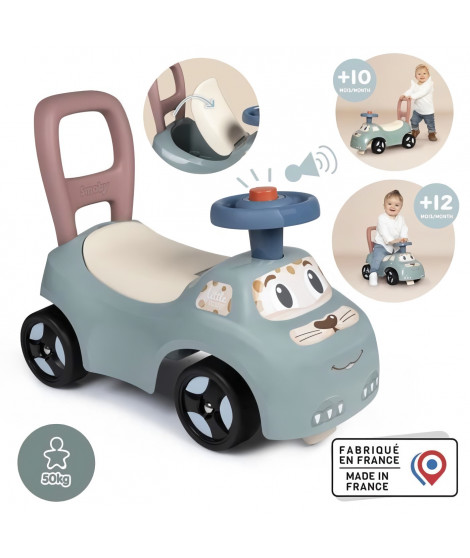 Little Smoby - Porteur Auto - Coffre sous la selle + siege - Klaxon - A partir de 10 ans - Fabrication française