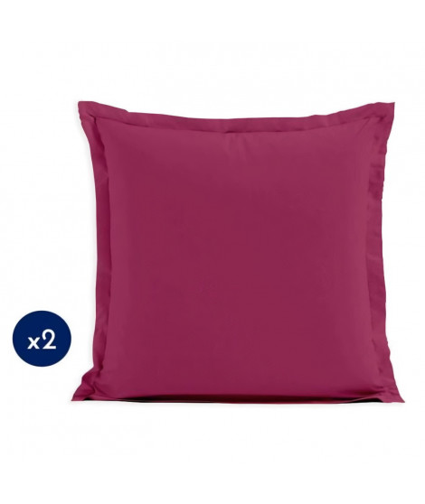 Lot de 2 taies d'oreiller - LOVELY HOME - LH71604 - 73 x 73 cm - Fuchsia