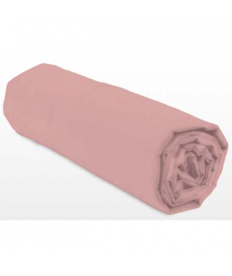 Drap-housse - LOVELY HOME - LH71632 - 140x190+25 cm - Rose