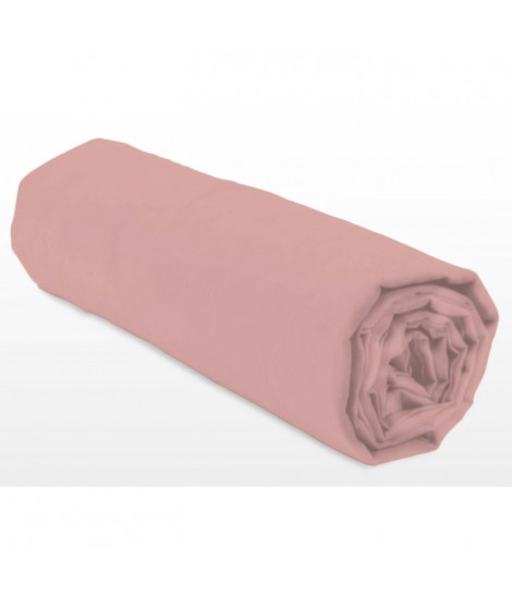 Drap-housse - LOVELY HOME - LH71631 - 160x200+25 cm - Rose