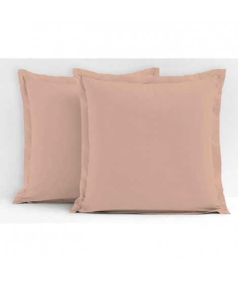 Lot de 2 taies d'oreiller - LOVELY HOME - LH71620 - 73 x 73 cm - Rose