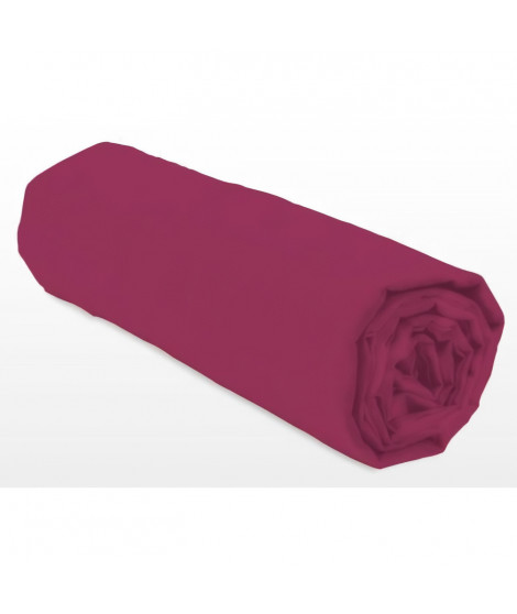 Drap-housse - LOVELY HOME - LH71614 - 180x200+25 cm - Fuchsia
