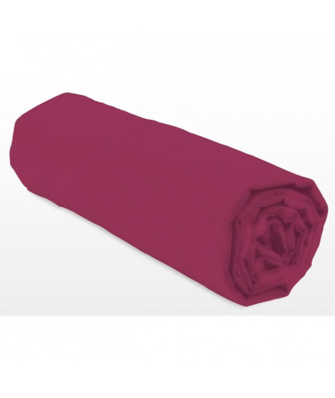 Drap-housse - LOVELY HOME - LH71613 - 90x190+30 cm - Fuchsia