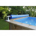 Enrouleur de bâches pour piscine UBBINK XTRA - Margelles bois - Jusqu'a 5,5m - Manivelle en aluminium