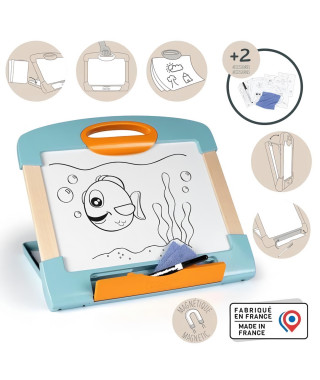 Smoby - Ardoise modulo magnétique - Facilement transportable - 3 manieres de l'utiliser - Fabrication française