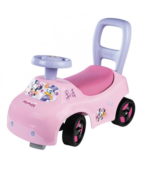 Smoby - Porteur auto enfant 2 en 1 - Minnie - Coffre sous la selle + klaxon - Des 10 mois - Fabrication française