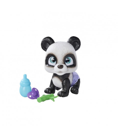 Smoby - Pamper Petz - Panda a adopter - 4 accessoires - Articulé - Bois et fais pipi - Certificat d'adoption - Des 3 ans