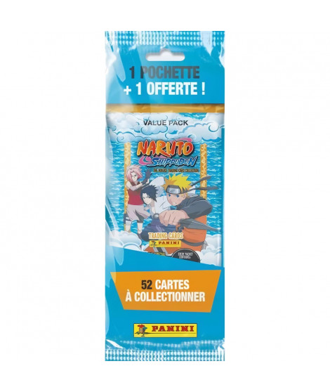 Fat pack 1 poch achetée + 1 offerte - PANINI - Naruto - 52 cartes