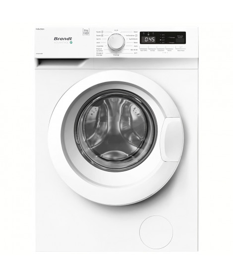 Lave-linge hublot - Pose libre - BRANDT - WFB393QW - 9 kg - Induction - 60 cm - 1400 Trs/min - Blanc
