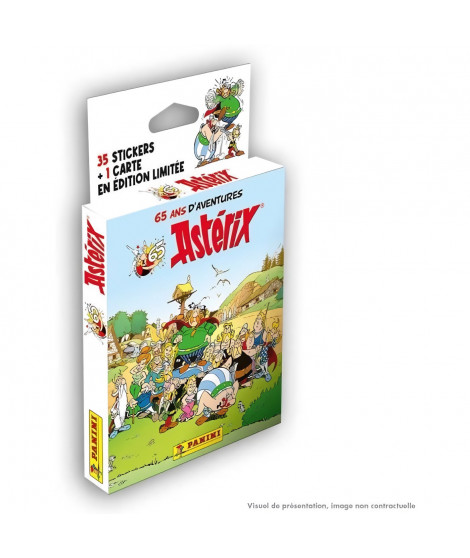 Blister 7 pochettes - PANINI - Astérix (65eme anniversaire) - 35 stickers et 1 carte limitée