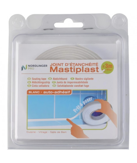 Joint d'Étanchéité Auto-adhésif - NORDLINGER PRO - Mastiplast 9 mm - Blanc