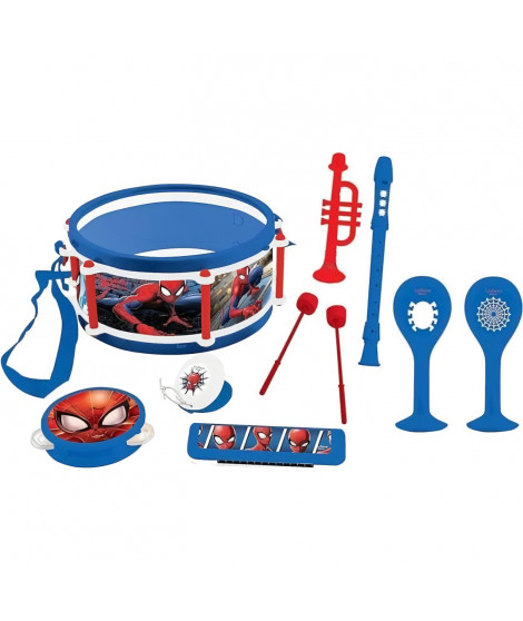 Lexibook - Set Musical Spider-Man - 7 instruments - Rangement dans le tambour