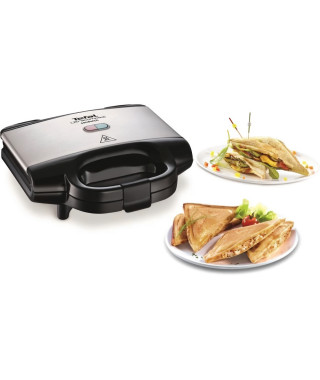 TEFAL Croque-monsieur, Revetement antiadhésif, Verrouillage sécurité, Poignée thermorésistante SM155212