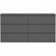 Commode - CHELSEA - 6 tiroirs - Anthracite - 154 x 42,2 x 79,9 cm