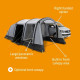 Auvent indépendant pour van - KAMPA - Touring Air TC RH - Tissu polycoton, grand espace de vie, porte moustiquaire, avancée g…