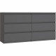 Commode - CHELSEA - 6 tiroirs - Anthracite - 154 x 42,2 x 79,9 cm