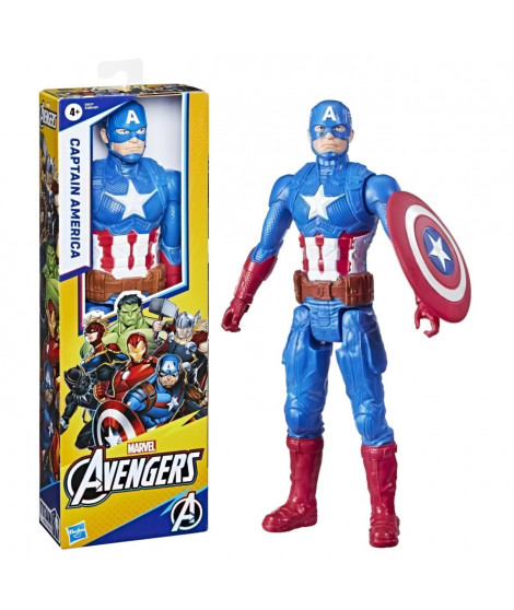 Figurine Captain America 30 cm, jouet Avengers Titan Hero Series pour enfants a partir de 4 ans, Marvel