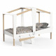 DEMEYERE Lit cabane - 90 x 200 cm - Grand Tiroir - Blanc mat et chene kronberg