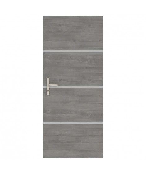 Kit de Rénovation pour Porte Intérieure - NORDLINGER PRO - 4 Feuilles 85 x 50 cm & 3 Profils 85 x 2 cm - Gris Agate