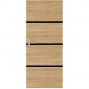 Kit de Rénovation de Porte - NORDLINGER PRO - 4 Feuilles 85 x 50 cm & 3 Profils Noirs 85 x 2 cm - Chene Naturel