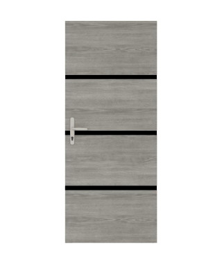 Kit de Rénovation de Porte - NORDLINGER PRO - 4 Feuilles 85 x 50 cm & 3 Profils Noirs 85 x 2 cm - Chene Greige