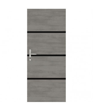 Kit de Rénovation pour Porte Intérieure - NORDLINGER PRO - 4 Feuilles 85 x 50 cm & 3 Profils Noirs 85 x 2 cm - Gris Agate