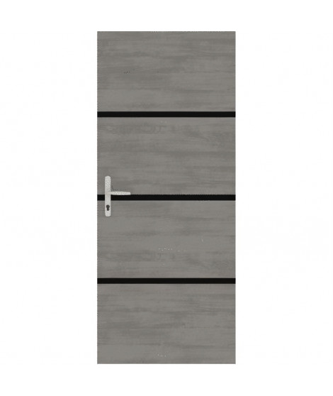 Kit de Rénovation pour Porte Intérieure - NORDLINGER PRO - 4 Feuilles 85 x 50 cm & 3 Profils Noirs 85 x 2 cm - Gris Agate