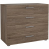 Commode  NASH 4 tiroirs - Décor Chene Truffe - L 80 x P 40 x H 68,5 cm - TVILUM