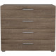 Commode  NASH 4 tiroirs - Décor Chene Truffe - L 80 x P 40 x H 68,5 cm - TVILUM