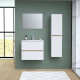 Ensemble Totem Blanc  set de salle de bain 60, vanity+vasque+miroir & Colonne