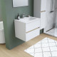 Ensemble Totem Blanc  set de salle de bain 60, vanity+vasque+miroir & Colonne
