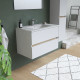 Ensemble Totem Blanc  set de salle de bain 80, vanity+vasque+miroir & Colonne