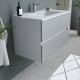 TOTEM  Gris, set de salle de bain 80, vanity+vasque+miroir