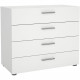 Commode  NASH 4 tiroirs - Décor Blanc - L 80 x P 40 x H 68,5 cm - TVILUM