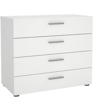 Commode  NASH 4 tiroirs - Décor Blanc - L 80 x P 40 x H 68,5 cm - TVILUM