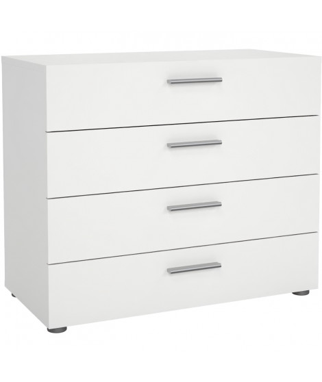 Commode  NASH 4 tiroirs - Décor Blanc - L 80 x P 40 x H 68,5 cm - TVILUM