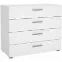 Commode  NASH 4 tiroirs - Décor Blanc - L 80 x P 40 x H 68,5 cm - TVILUM
