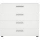 Commode  NASH 4 tiroirs - Décor Blanc - L 80 x P 40 x H 68,5 cm - TVILUM