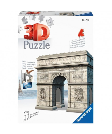 Puzzle 3D Arc de Triomphe - Ravensburger - Monument 216 pieces - sans colle - Des 8 ans