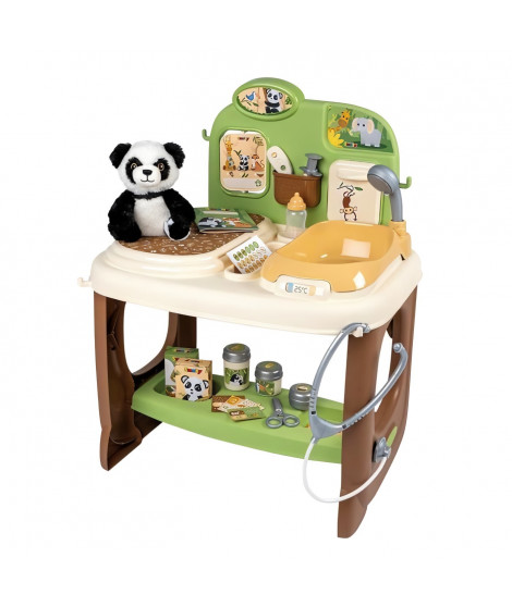 Smoby - Centre Vétérinaire Zoo - 1 peluche Panda - Nombreux accessoires et fonctions