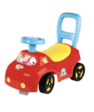 Smoby - Porteur auto enfant 2 en 1 - Peppa Pig - Coffre sous la selle + klaxon - Des 10 mois - Fabrication française