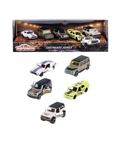 Majorette - Coffret Castheads Magazine - 5 véhicules en métal - Parties ouvrantes et phares translucidesr - Des 3 ans