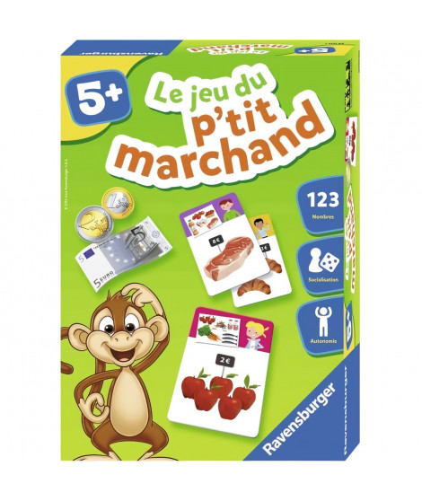 Le jeu du p'tit marchand - Jeu éducatif - Acheter et vendre - Initiation au calcul mental - Ravensburger - Des 5 ans