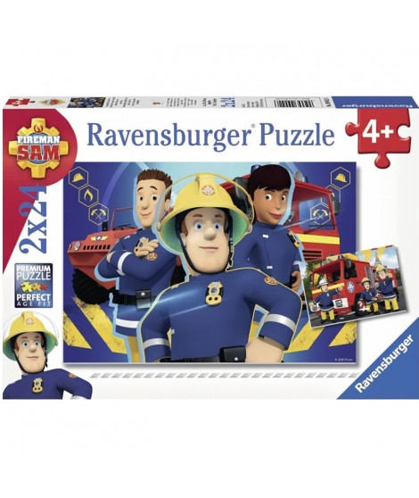 SAM LE POMPIER Puzzles 2x24 pieces - Sam t'aide dans le besoin - Ravensburger - Lot de puzzles enfant - Des 4 ans