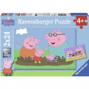 PEPPA PIG Puzzles 2x24 pieces - La vie de famille - Ravensburger - Lot de puzzles enfant - Des 4 ans