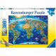Puzzle 300 p XXL - Carte des monuments du monde