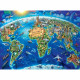 Puzzle 300 p XXL - Carte des monuments du monde